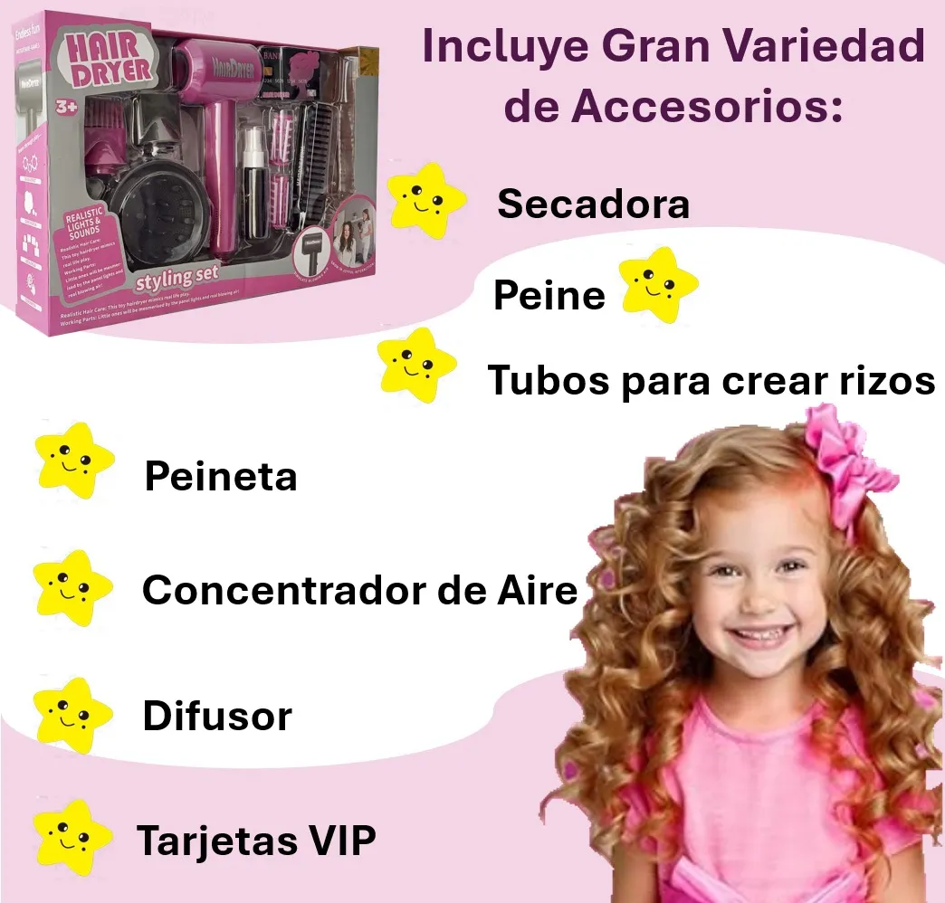 Salon De Belleza Juguete Peines Estetica Secadora