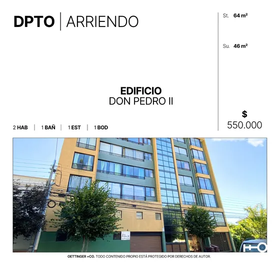 Departamento En Arriendo - Edificio Don Pedro Ii
