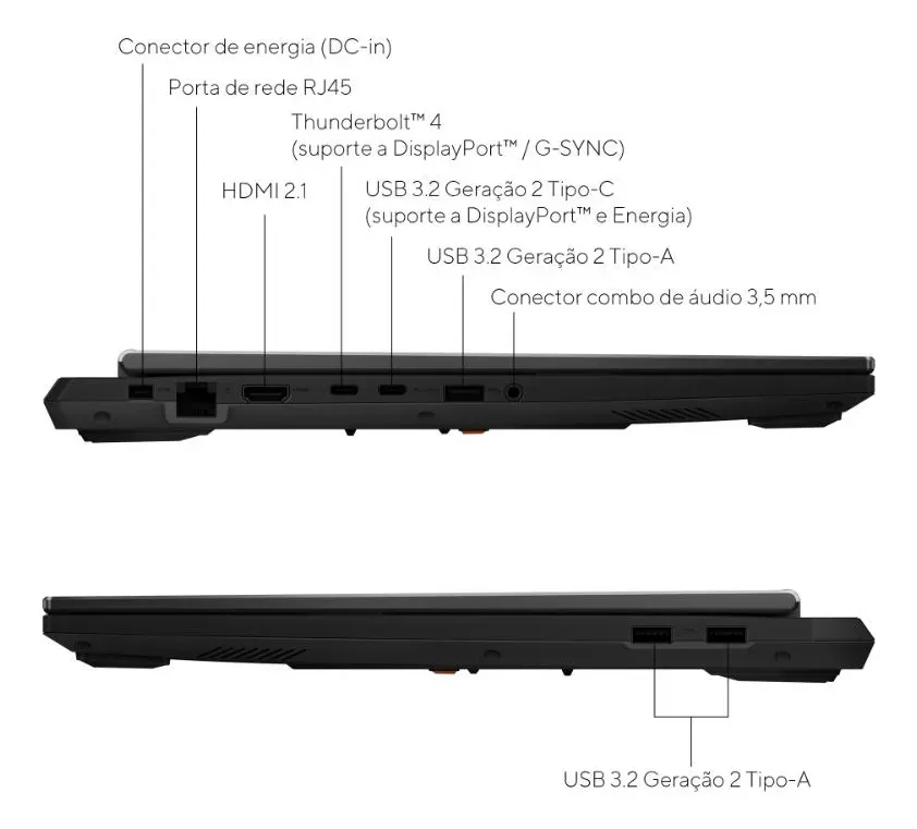 Notebook Asus Tuf Gaming F16 Fx608jmr Nvidia Rtx 5060 Core I7 16gb Ram 512gb Ssd Windows 11 Home Tela De 16  Fhd 165hz Gray - Rv150w Jaeger Gray