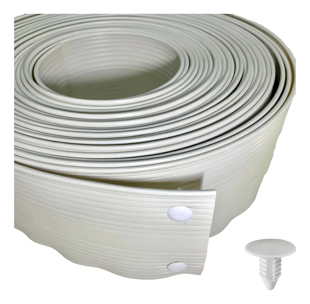 Fechamento Portão Branco 50m X 10cm + 50 Grampo Acabamento