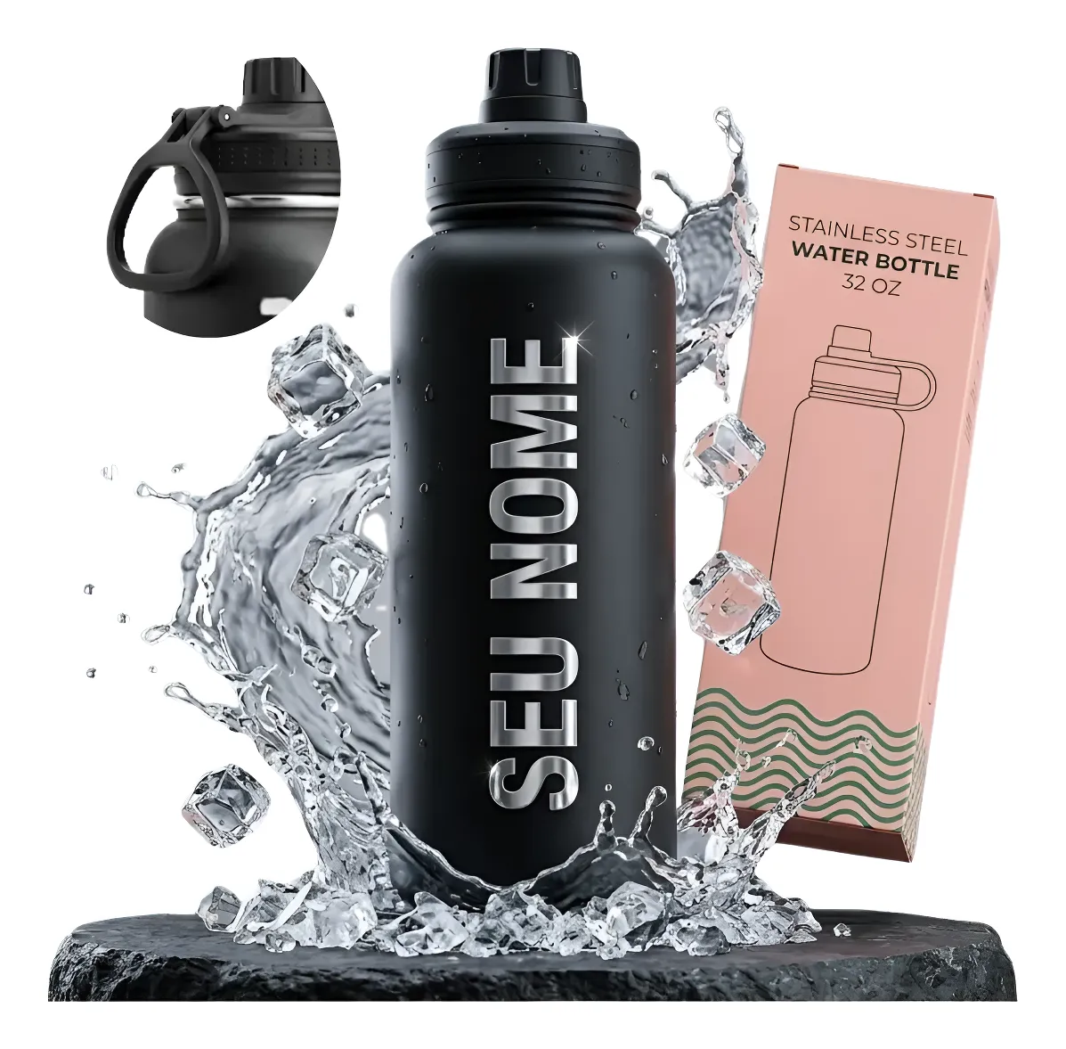 Garrafa Térmica 800ml Inox Fitness Academia Personalizada
