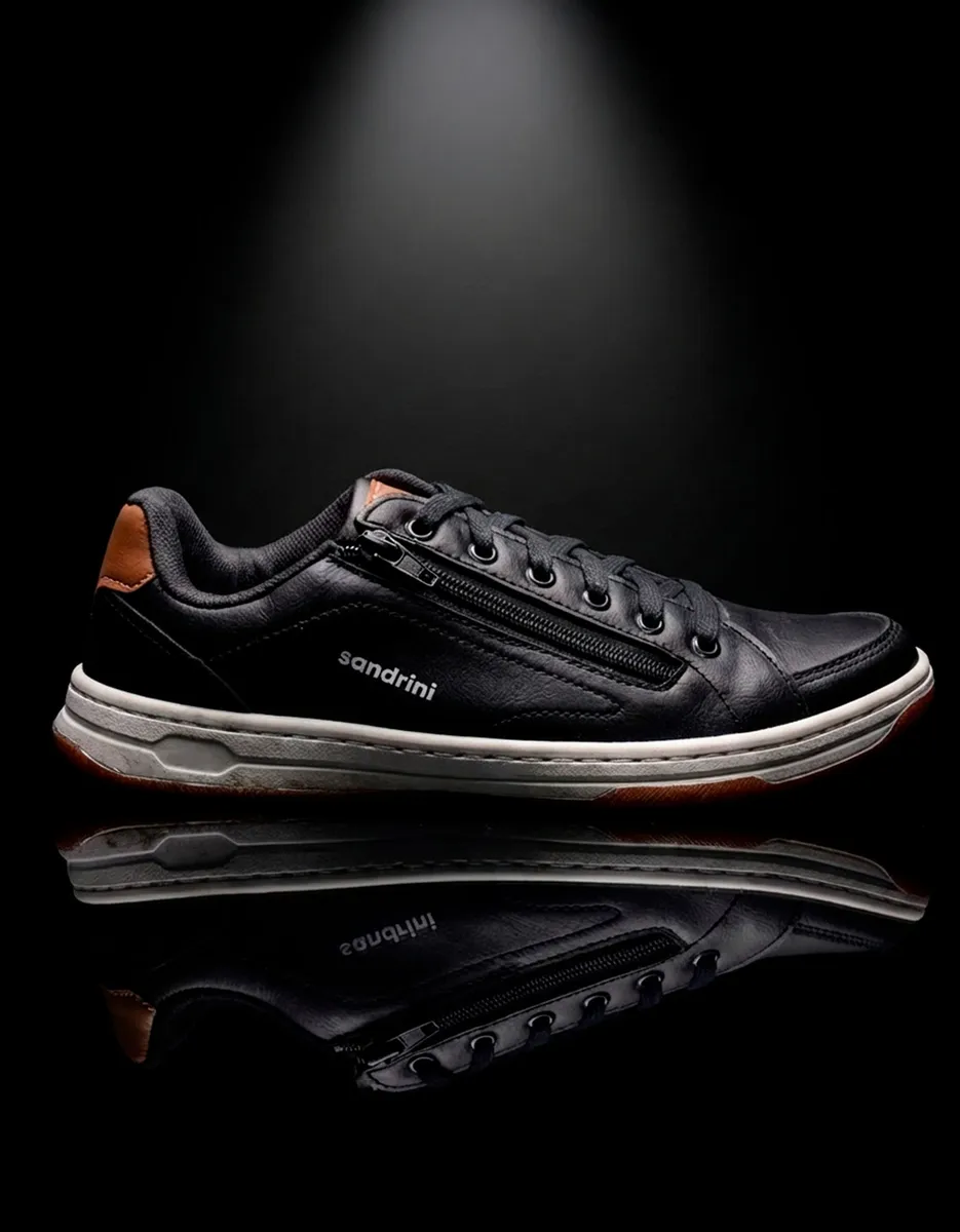 Sapatênis Rover Sandrini Masculino Couro Ziper Elastico