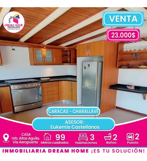 Casa En Venta Urb. Altos Aguila. Vía Aeropuerto Caracas - Charallave