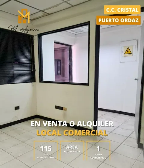 Local En Alquiler Y Venta, Centro Comercial Cristal, Puerto Ordaz.