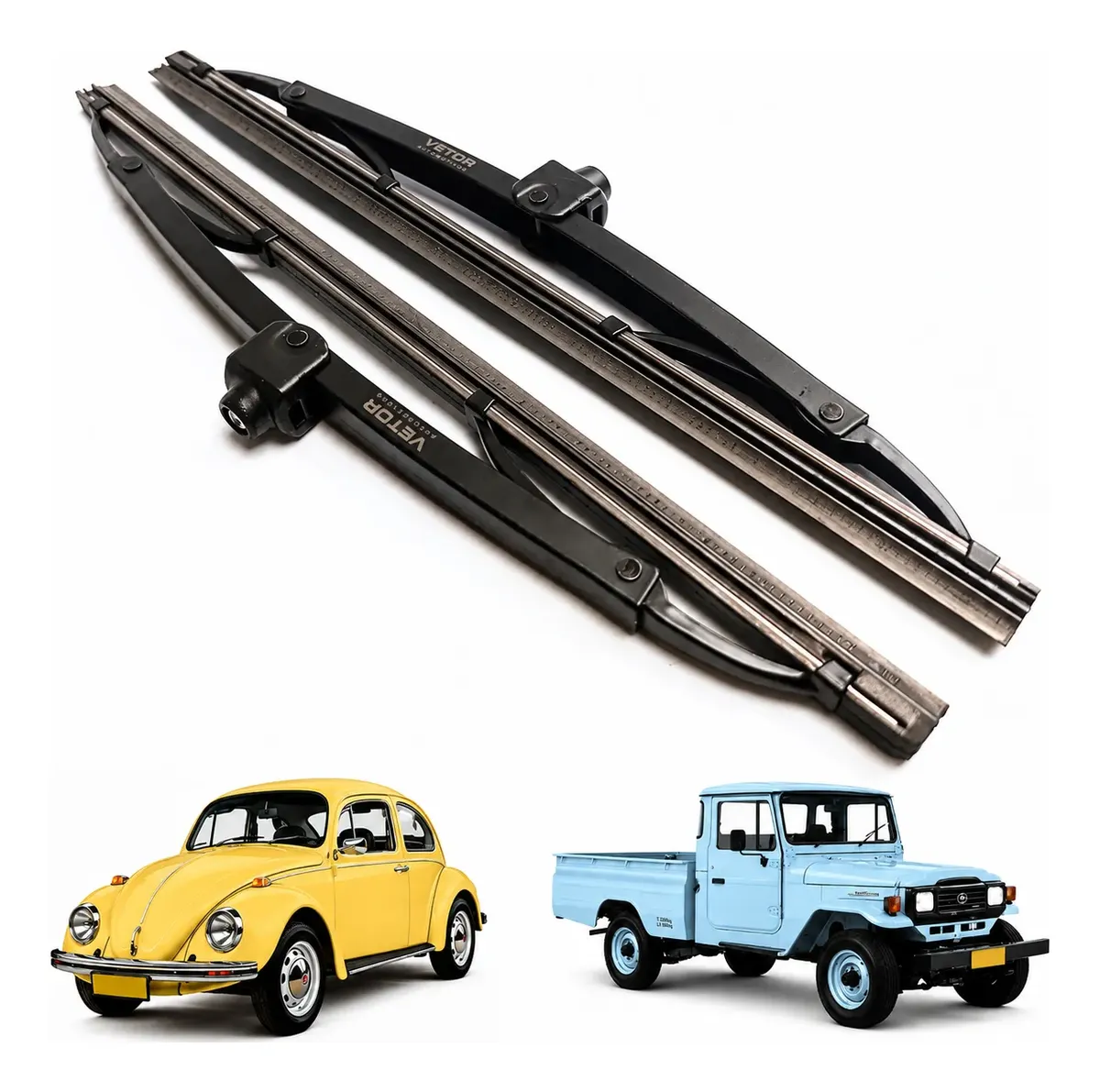 Palheta Limpador Parabrisa Fusca Encaixe Metalico Parafuso Preto