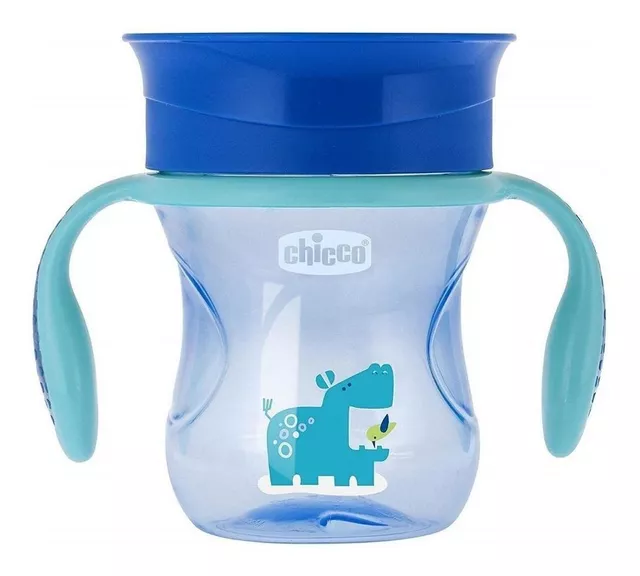 Vaso para bebés con aza antiderrame Chicco Training Cup color blue