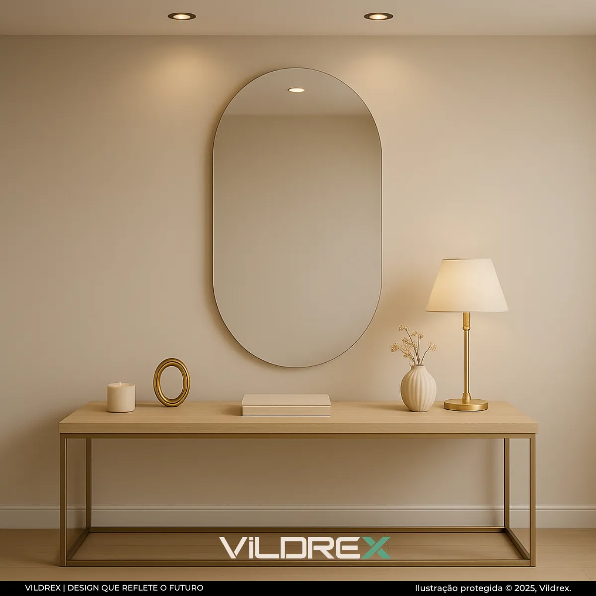 Espelho Vildrex Veneza 70x50cm Lapidado Design Moderno Luxo - Imagem 2