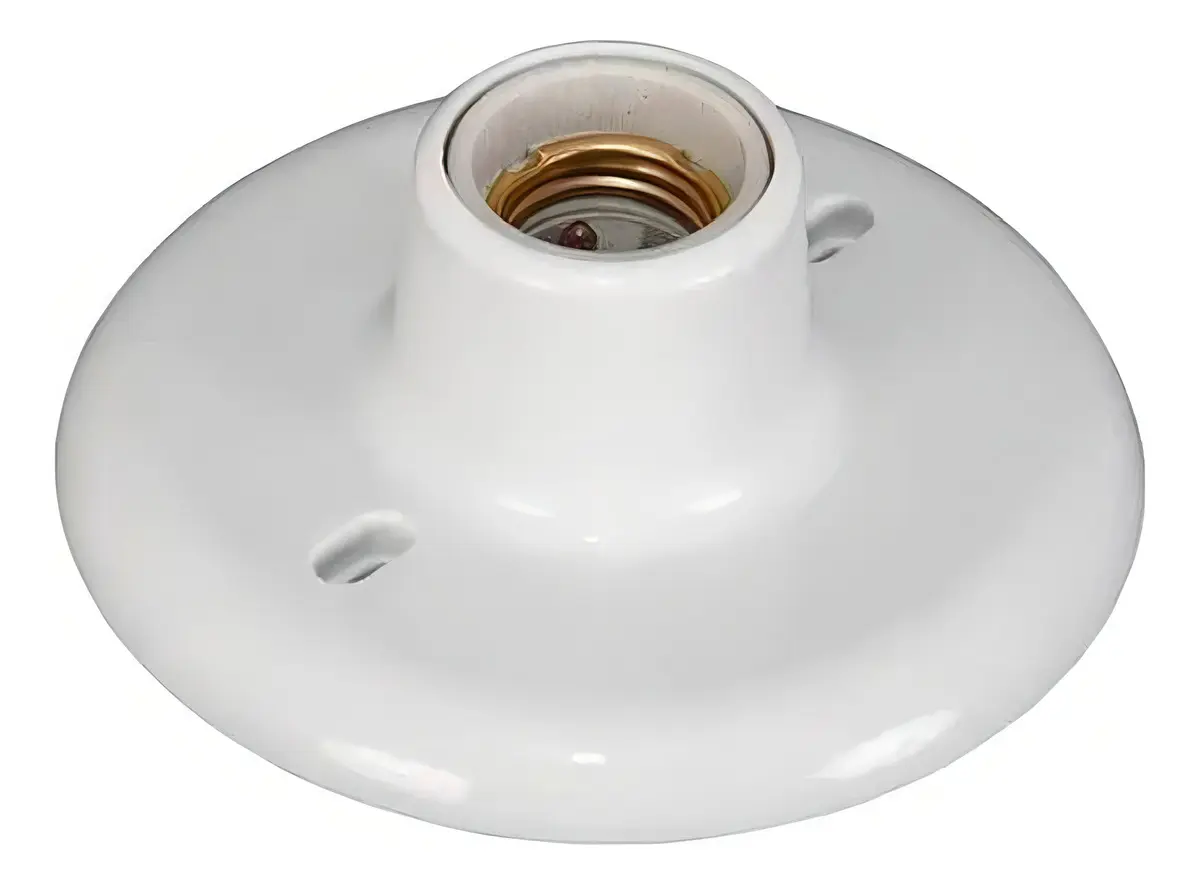 Kit 6 Plafonier Plafon Bocal Opl Porcelana 100w E27 Branco - Imagem 2