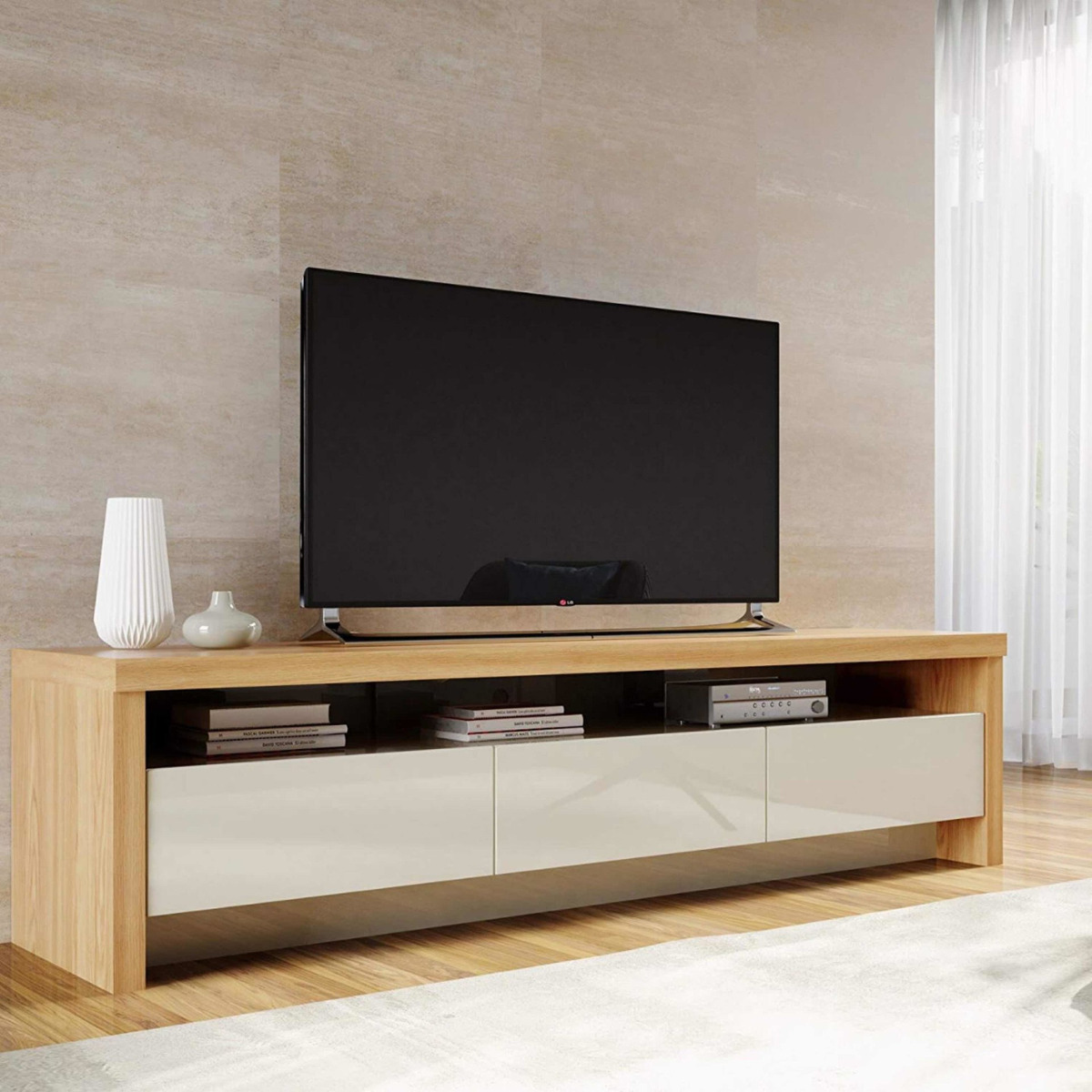 Mueble Rack Tv Bajo De 200 Cm En Melamina. Dilaxe muebles de diseño