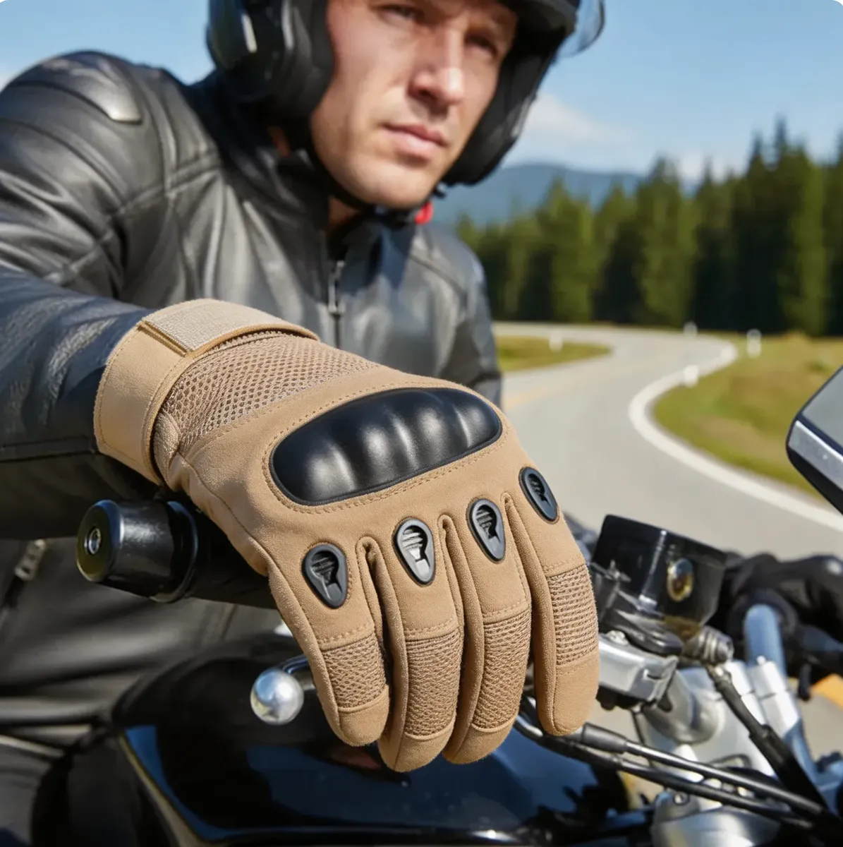Luvas Táticas Para Moto Com Proteção Rígida Nos Nós Dos Dedos — foto 10