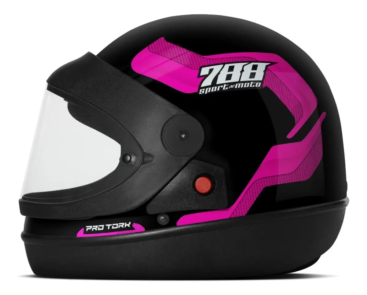 Capacete Para Moto Pro Tork Sport Moto 788 Cor Rosa Tamanho do capacete 60 — foto 3
