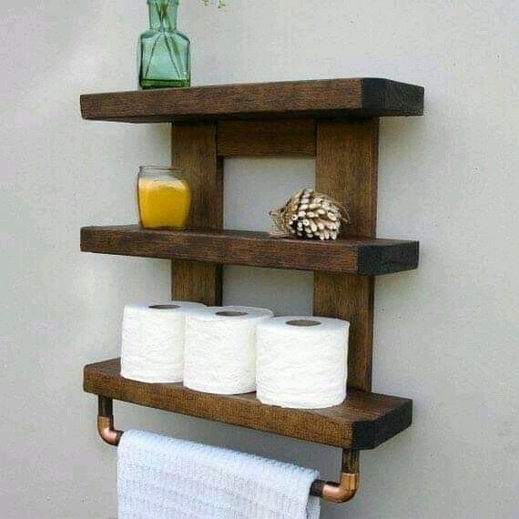 Estante Para Baño De Madera Decorativo | Mercado Libre