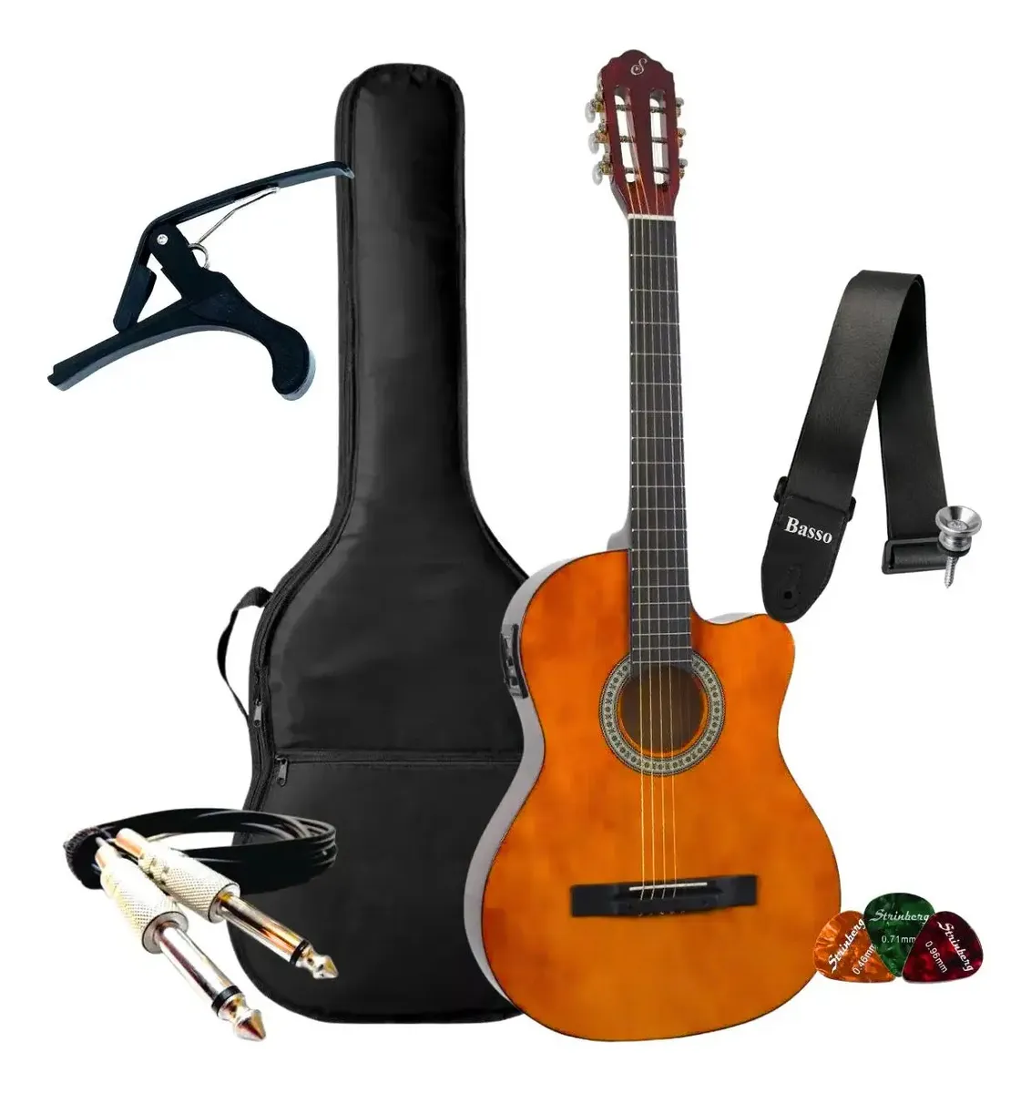 Kit Violão Elétrico Giannini NF14 Nylon Acessórios Completo - Giannini