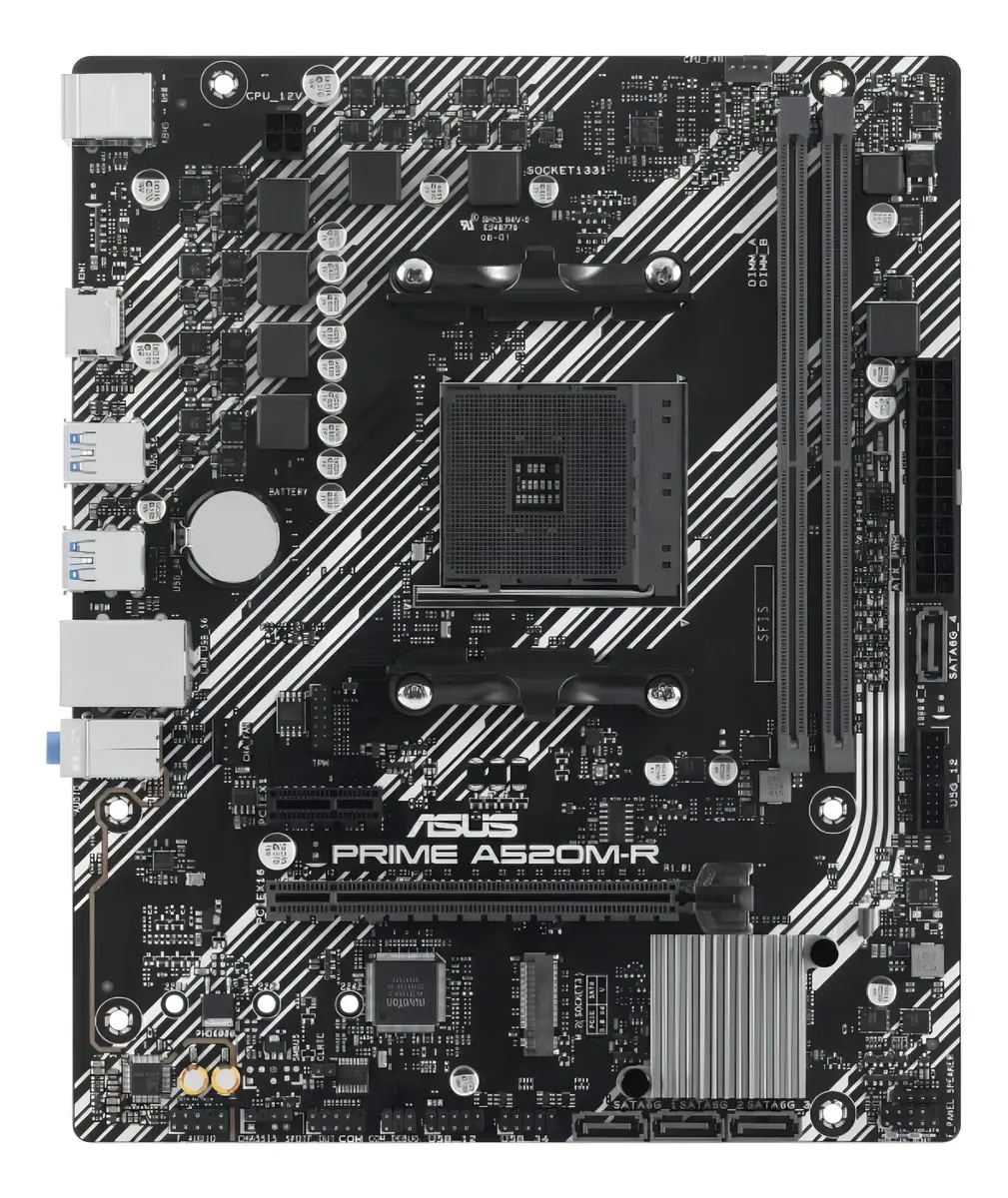 Placa Mãe Asus Prime A520m-r Am4 Ddr4 M.2 Chipset A520 Hdmi Preto