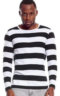 Camiseta manga larga rayas negras y blancas hotsell