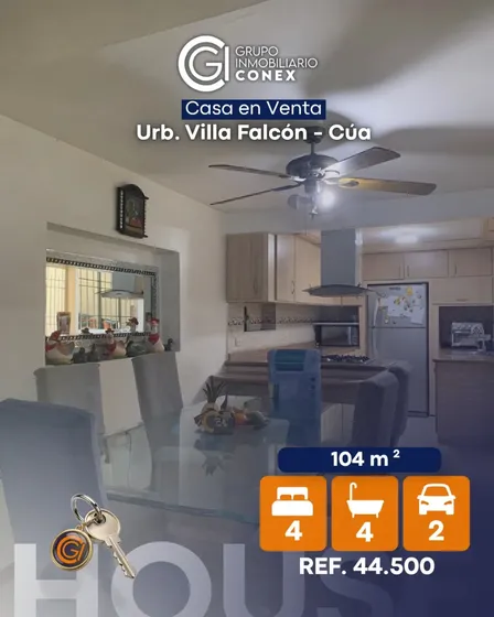 Se Vende Casa De 104 M2 4h/4b/2p Urb Villa Falcon