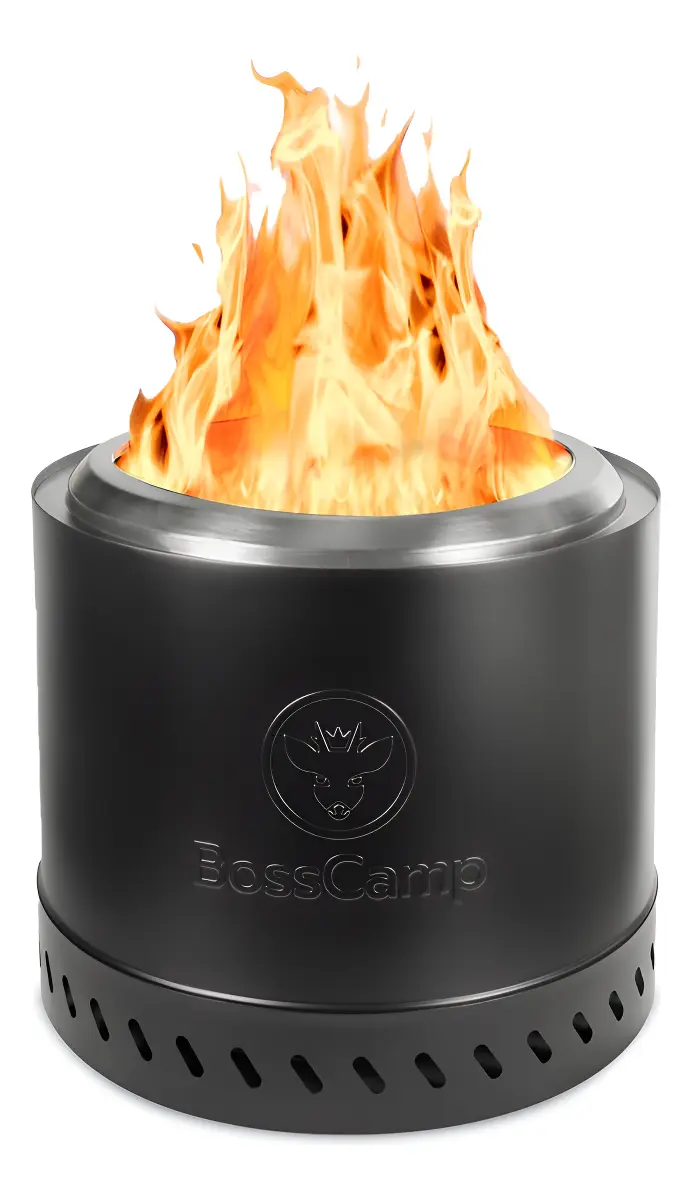 Brasero Fogón Fireboss Terraza Sin Humo 35cm Bosscamp Black