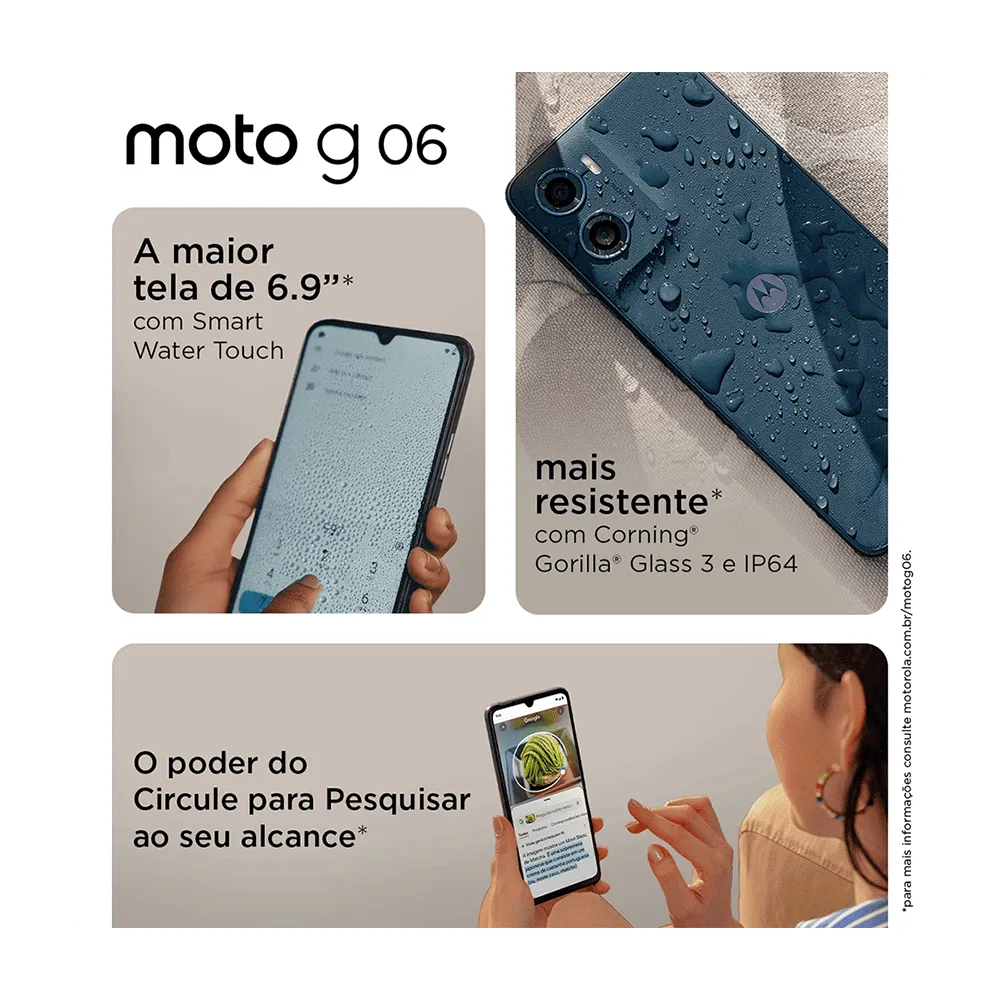 Smartphone Motorola Moto G06 - 128gb 12gb (4gb Ram + 8gb Ram Boost) E Camera 50mp Com Ai Bateria De 5200 Mah Tela 6.9 - Laranja - Imagem 2