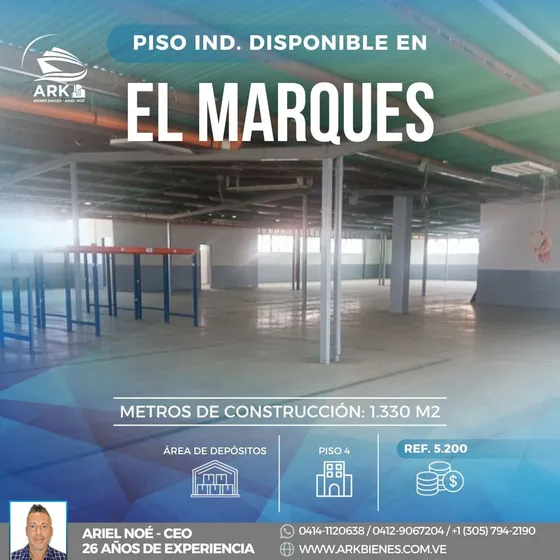 (#5012) Piso Ind. De 1.330 M2 En El Marqués, Caracas