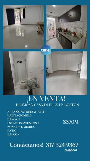 En Venta Acogedora Casa Duplex En Boston!