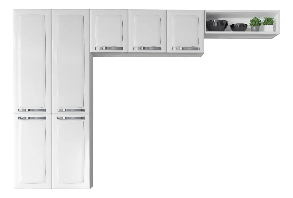 Armário aéreo de cozinha cor branco 3 portas Rose Itatiaia - Imagem 2