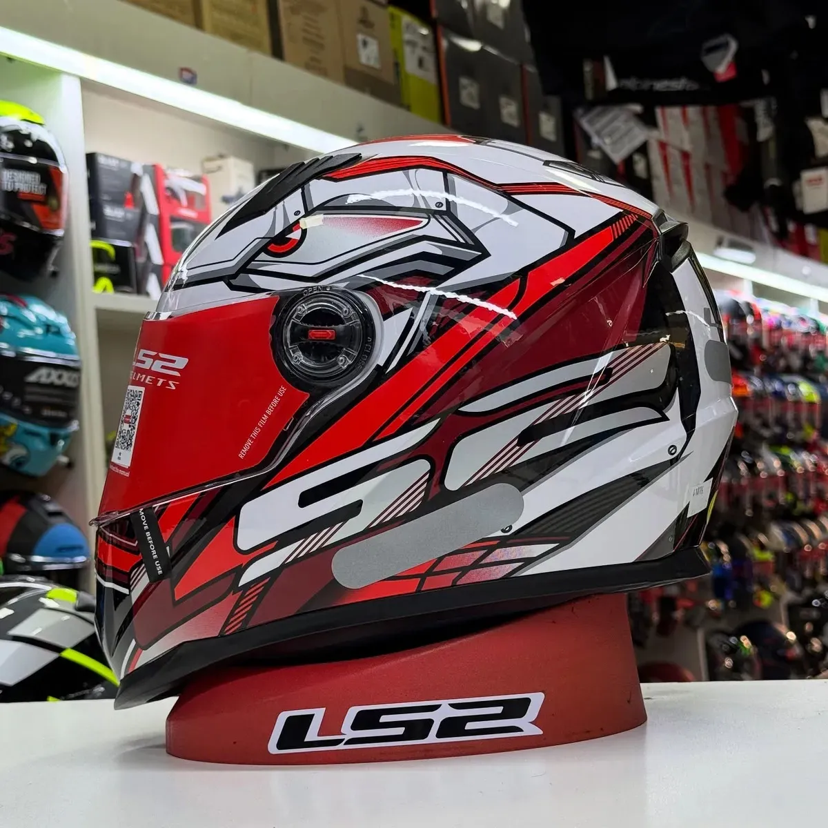 Capacete Moto Ls2 Ff358 Xdron Preto Vermelho Tamanho Do Capacete 56 - Imagem 3