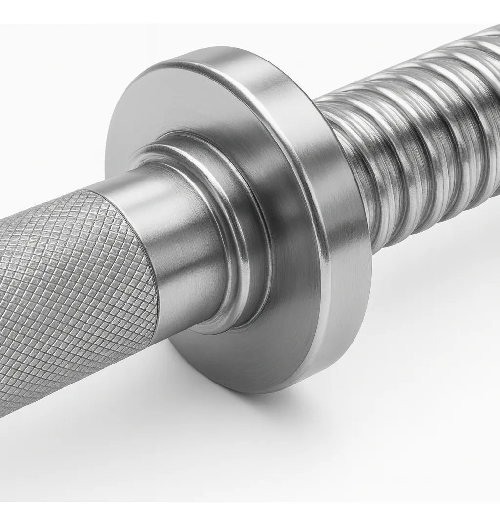 Par Barra Maciça 40cm Halteres Rosca Dumbell Treino Academia Prateado - Imagem 3