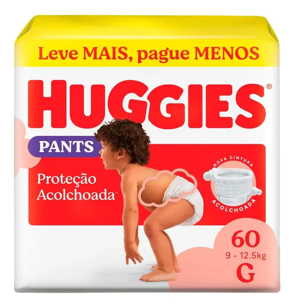 Huggies Fralda Pants Roupinha Proteção Acolchoada G - 60 Un