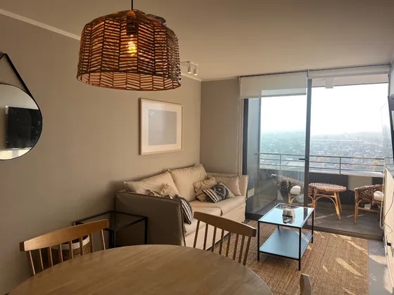 1dorm + 1baño + Est + Bod, Amoblado Completo, Todo Nuevo
