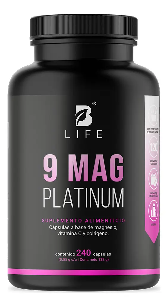B Life 9 Mag Platinum 9 Tipos de Magnesio 240 Cápsulas