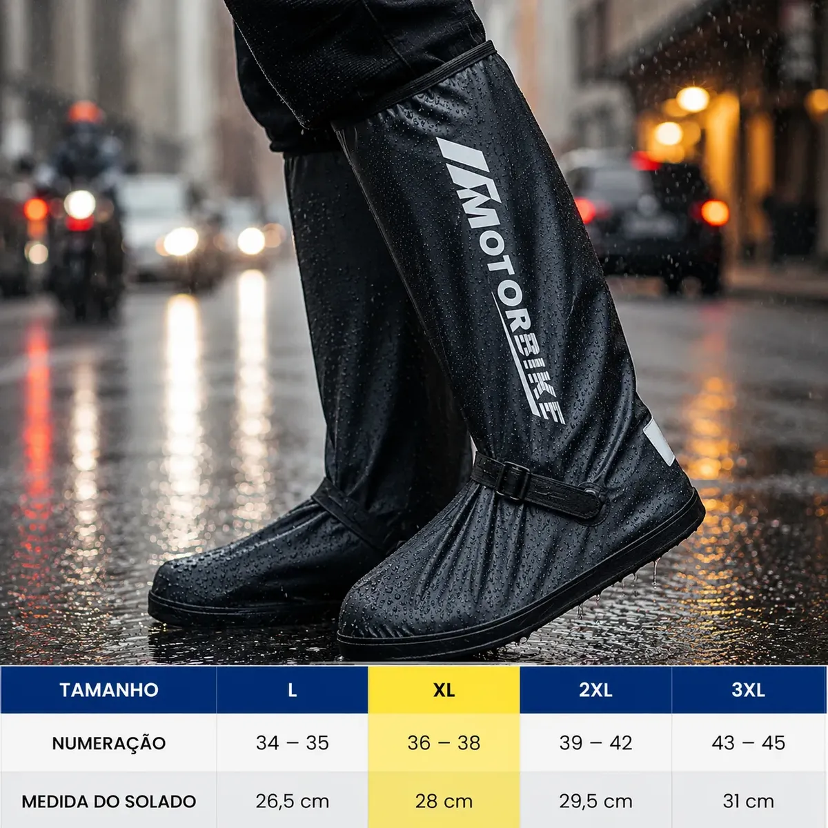 Capa De Chuva Para Calçado Motoqueiro Impermeável Antiderrapante