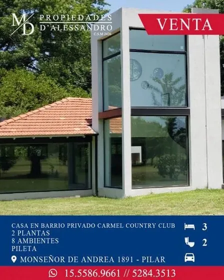 Casa A La Venta En Barrio Privado En Pilar