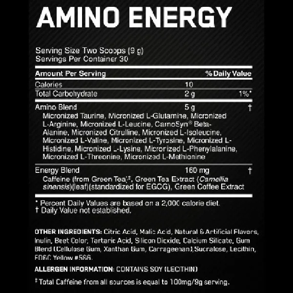 Suplemento Optimum Nutrition Essential Amin.o. Energy sabor blueberry lemonade de 270g
