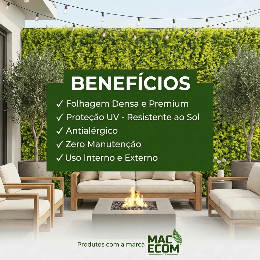 Placa De Grama De Eucalipto 40x60 Jardim Vertical Artificial - Imagem 4