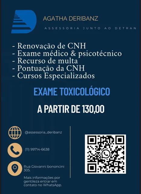 Assessoria Ao Detran, Exame Toxicológico