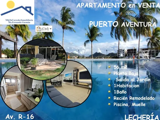 Venta Precioso Y Acogedor Apartamento Planta Baja Remodelado Y Terraza En El  Conjunto Residencial Puerto Aventura