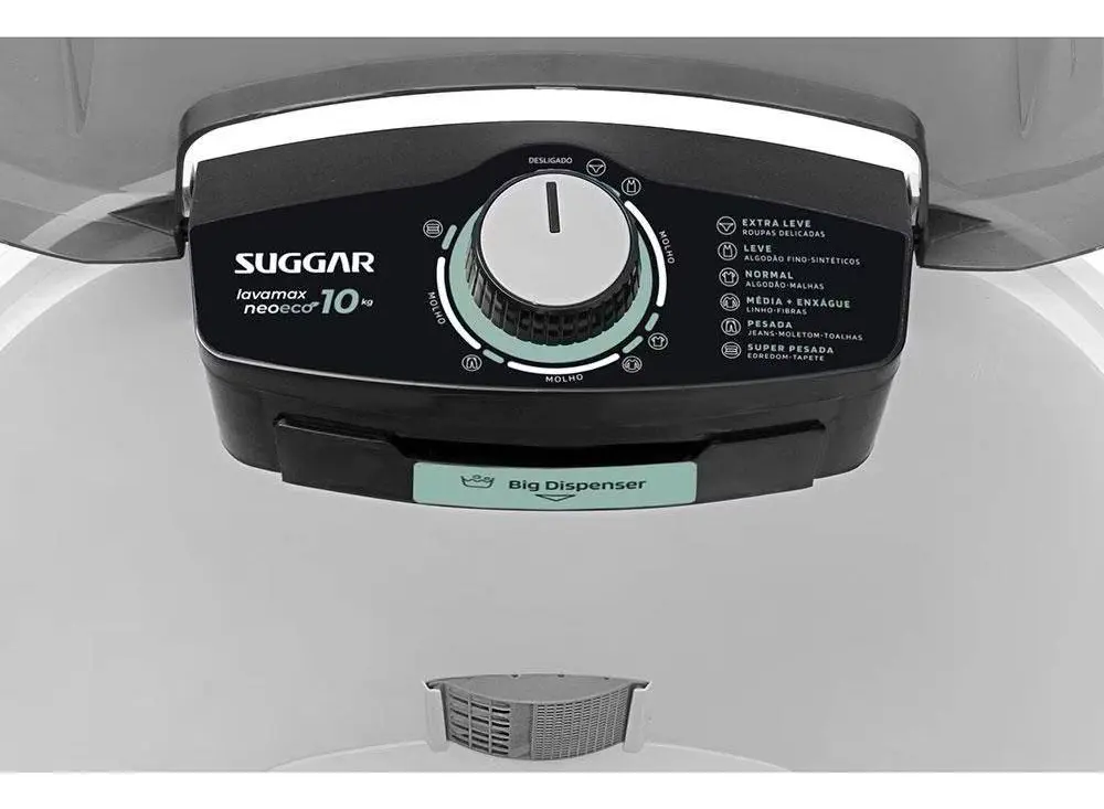 Suggar lavadora de roupas 10kg lavamax neo eco branca le1012 cor branco - Imagem 3