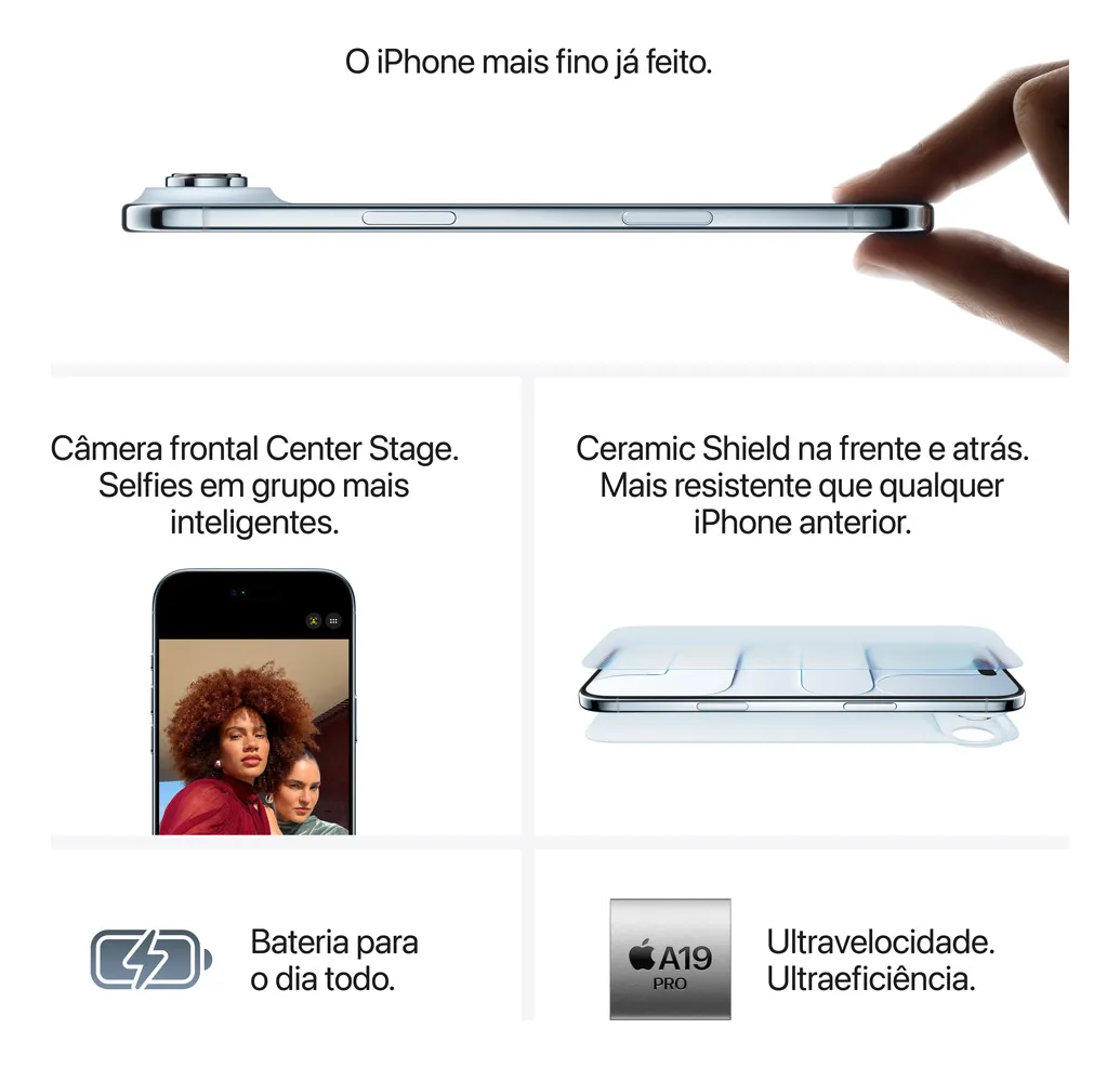 iPhone Air 256 GB - Dourado-claro - somente eSIM - Distribuidor Autorizado - Imagem 2