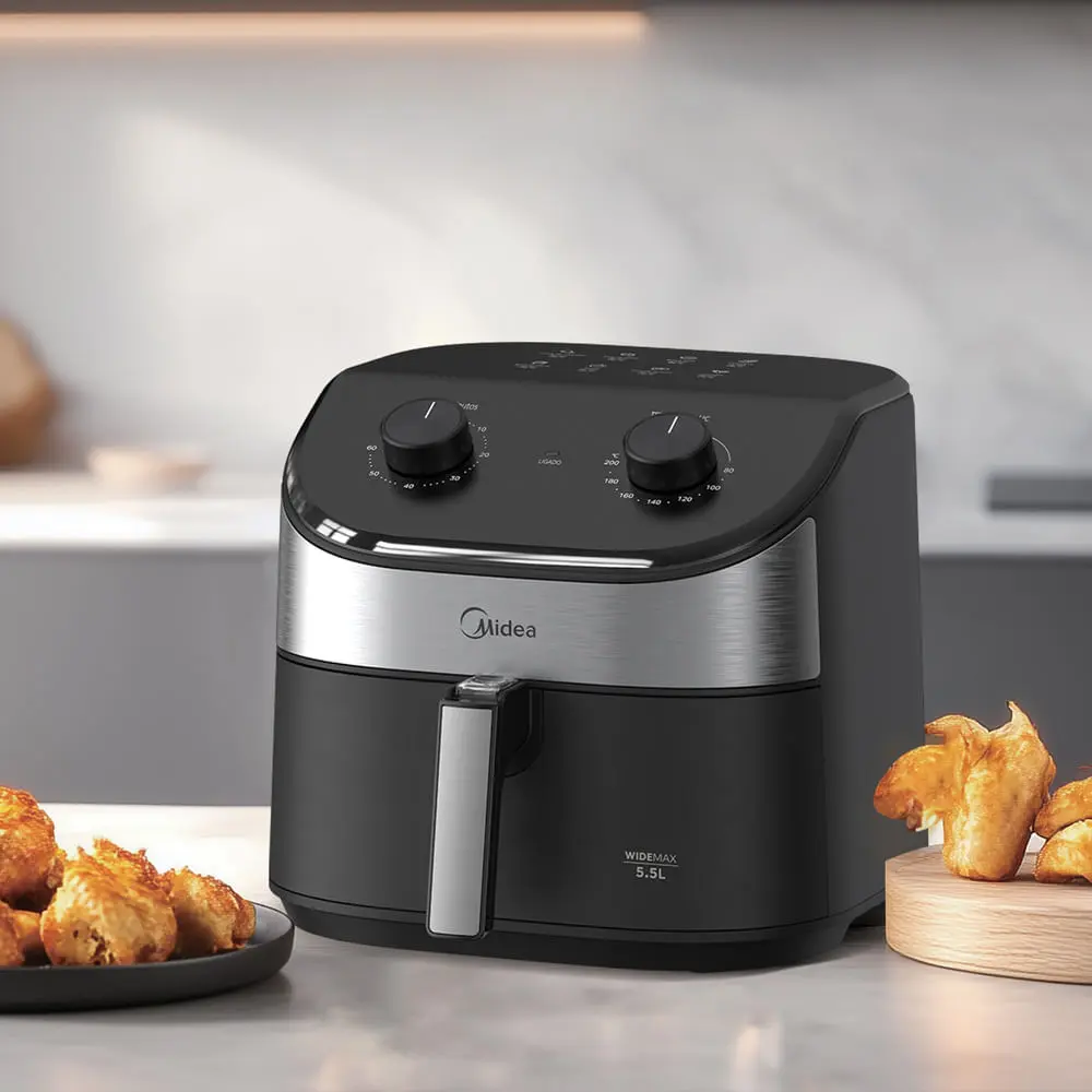 Fritadeira Air Fryer 5,5l Widemax Com Interior De Alumínio 1900w Midea - Imagem 3