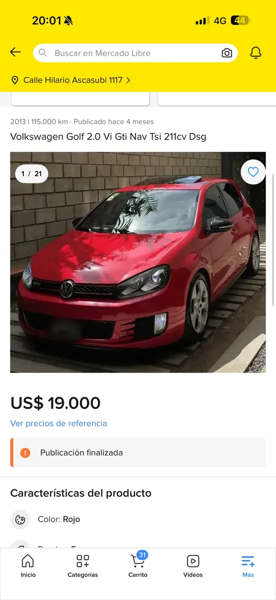 Volkswagen Golf 2.0 Vi Gti Tsi 211cv