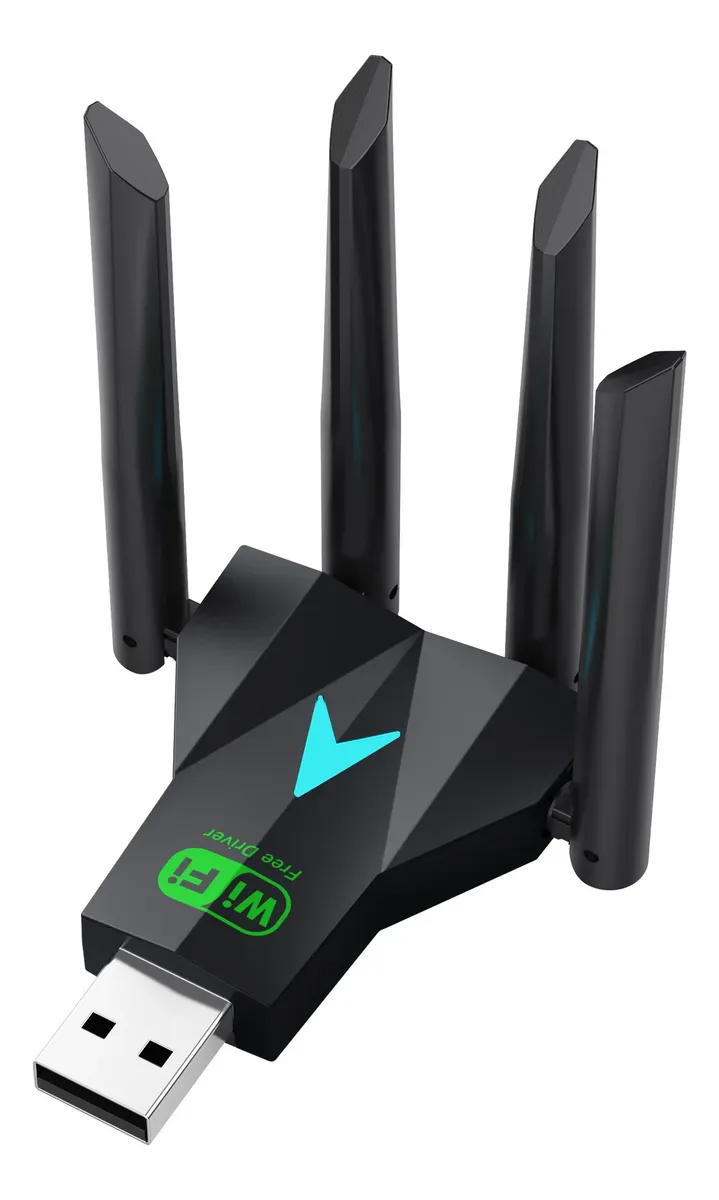 Adaptador Wifi Usb Con 4 Antenas Ac 1300 Para Pc Y Notebook