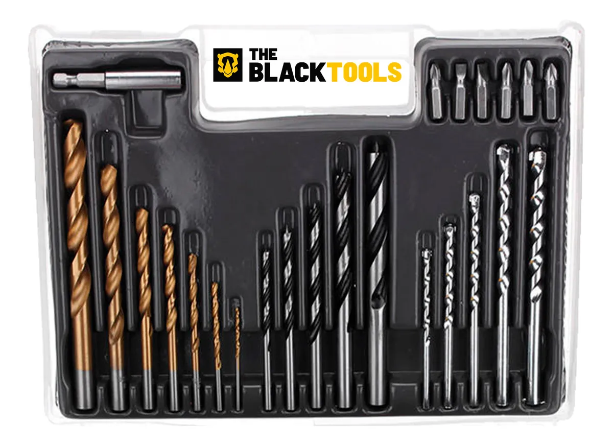 Furadeira De Impacto 550w 3/8 10mm The Black Tools Com Acessórios Kit 300 Peças Brocas E Buchas - Imagem 3