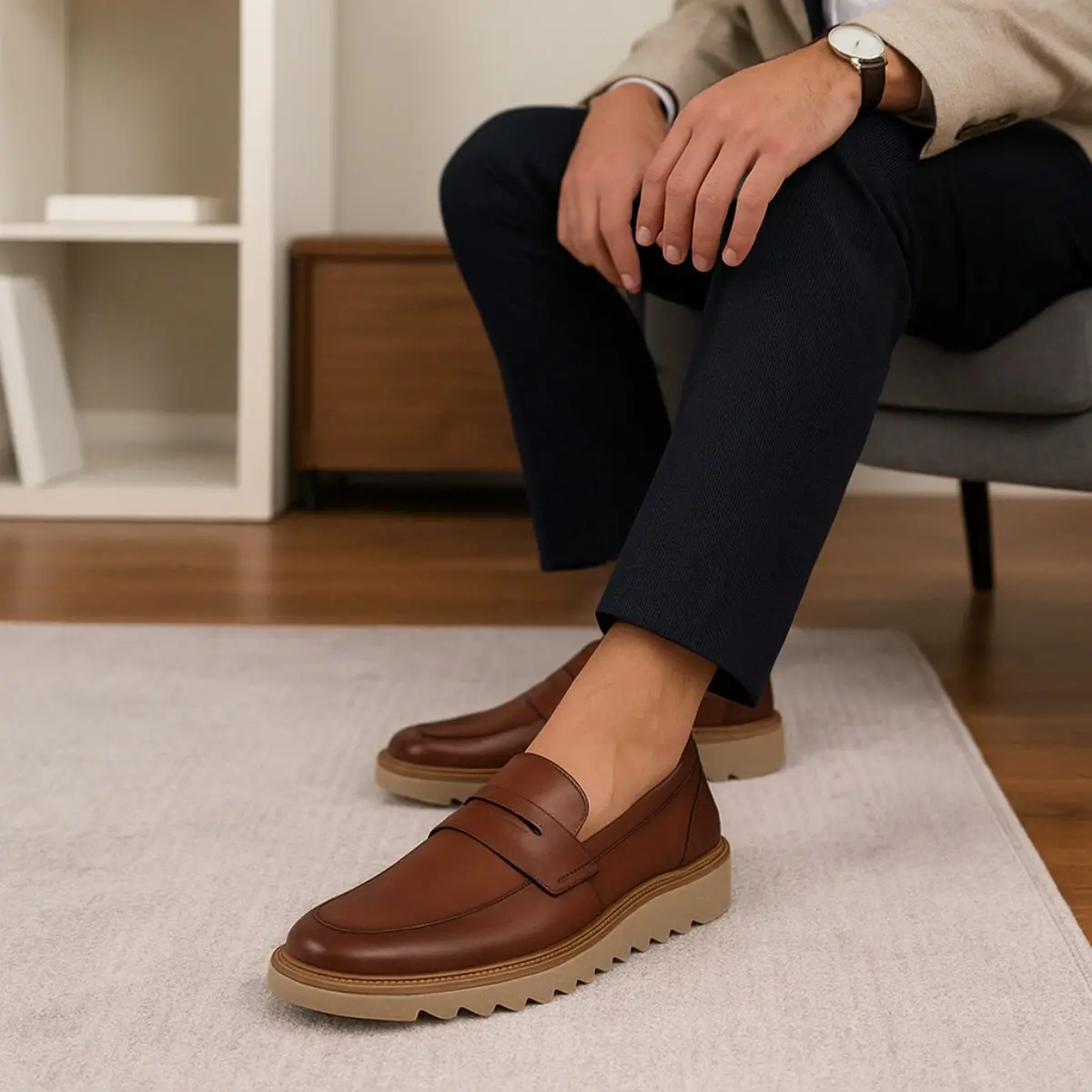 Loafer Tratorado Esporte Fino Social Mocassim Confortável