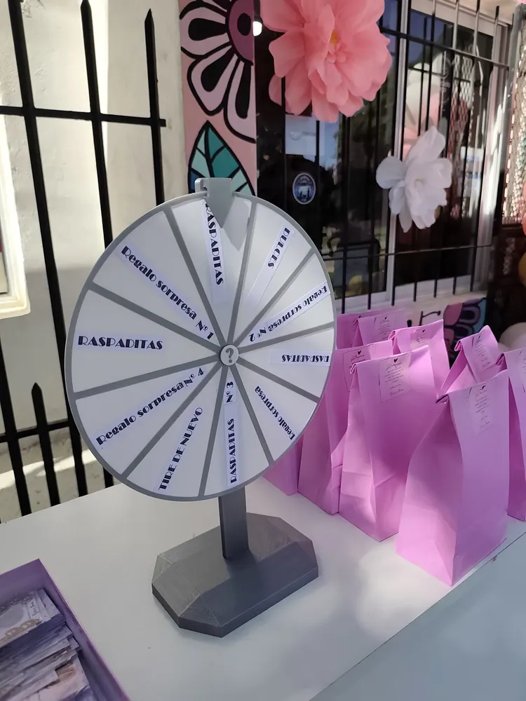 Ruleta De La Suerte De 30 Cm Con 14 Ranuras | Incluye Rotuladores Y Borrador | Base Metálica Y Giro Suave | Perfecta Para Fiestas Y Promociones