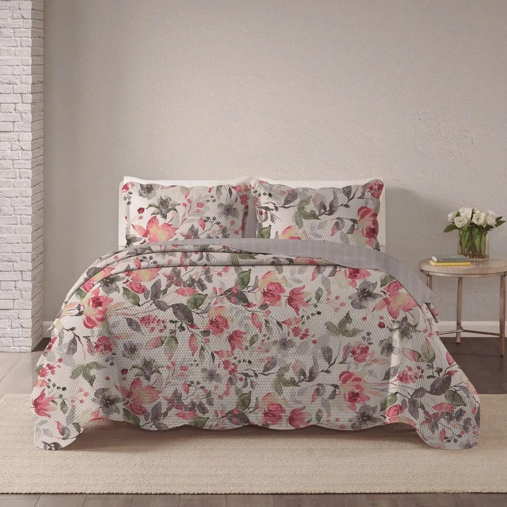 Kit Cobre Leito Colcha Cama Queen 240x260 Dupla Face Jogo