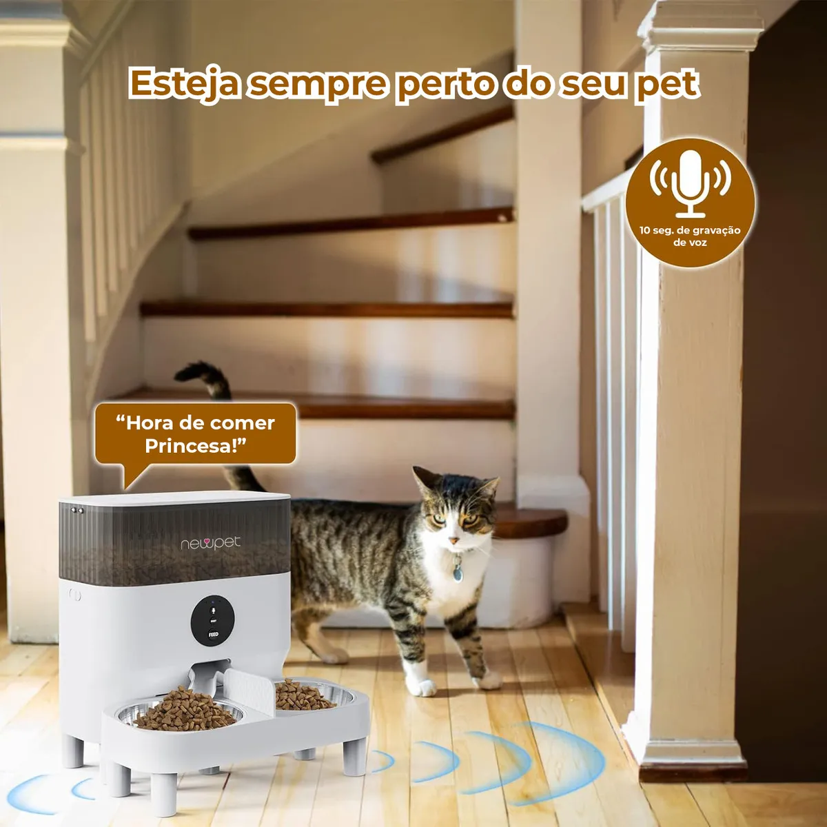 Alimentador Elevado Dispensador Para Cães E Gatos Newpet 5l - Imagem 2