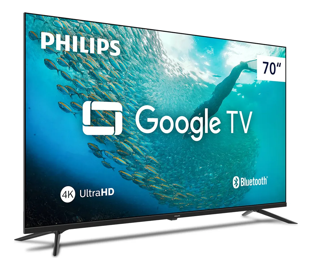 Smart Tv Philips 70 4k Google Tv Comando De Voz 70pug7019 - Imagem 3