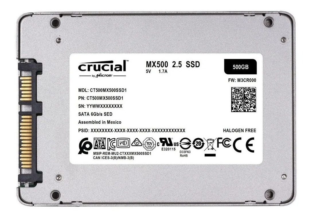 Unidad Solida Marca Crucial 500gb Modelo Mx Con Caddy | Mercado Libre