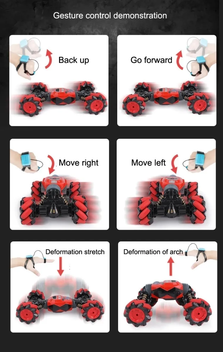 Imagen 4 de 6 de Auto Control Remoto Con Música Manejo Con Mano Control Reloj