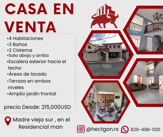 Casa En Venta , En El Residencial Man